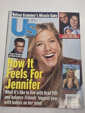Us Weekly Magazine Nov 12 2001 Issue 352 Jennifer Aniston Brad Pitt Friends